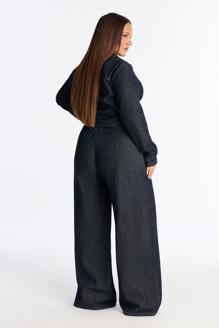 My Way Denim Pant Set - Dark Denim