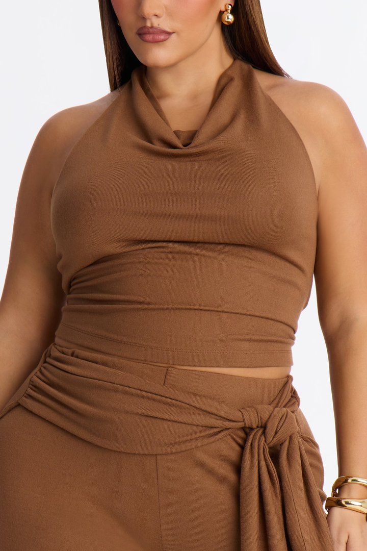Hannah Halter Top Pant Set - Mocha