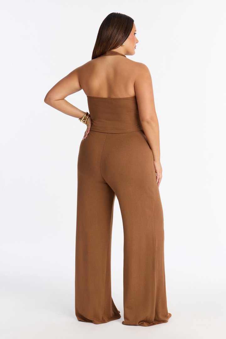 Hannah Halter Top Pant Set - Mocha