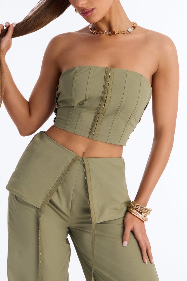 Off The Hook Windbreaker Pant Set - Olive