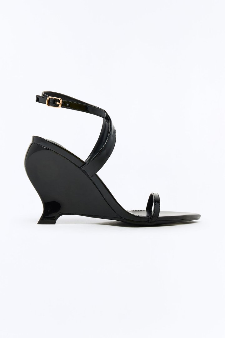 Stace Ankle Strap Wedges - Black