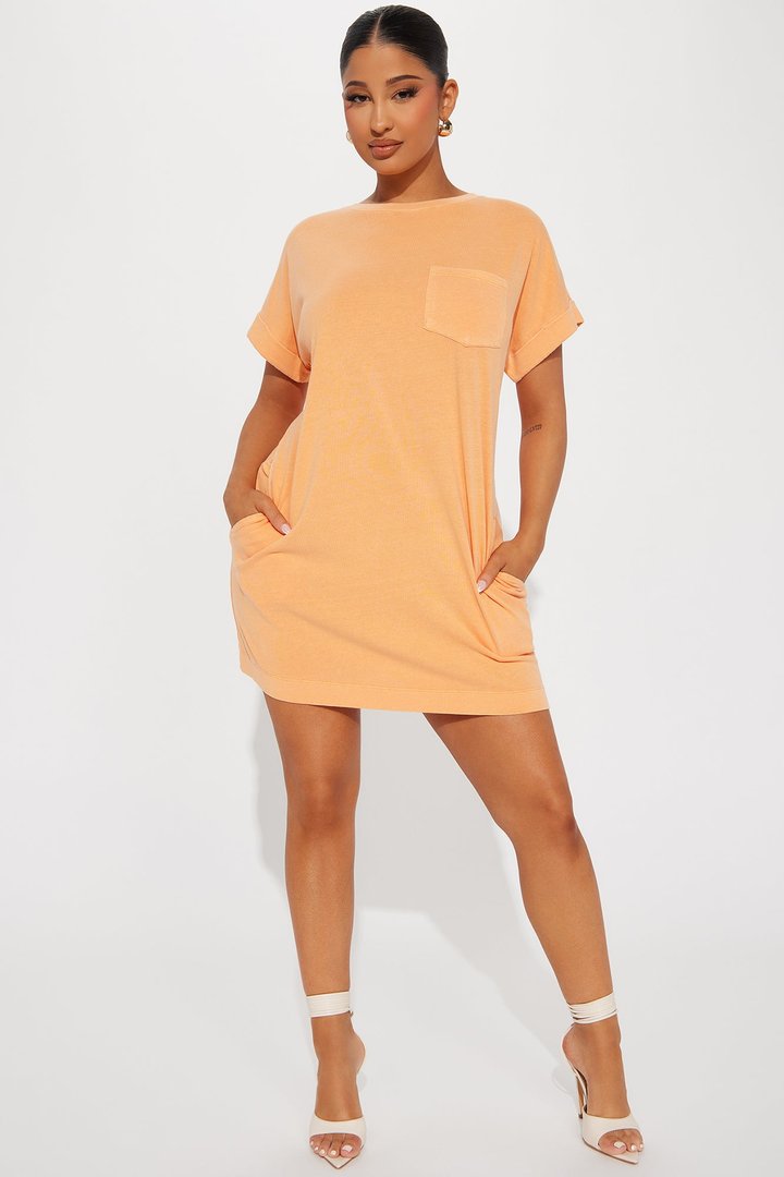 Krystal T-Shirt Dress - Orange