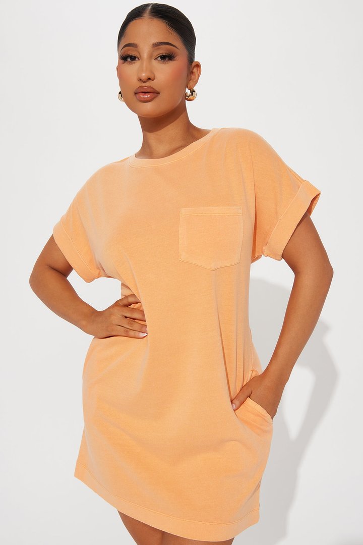 Krystal T-Shirt Dress - Orange