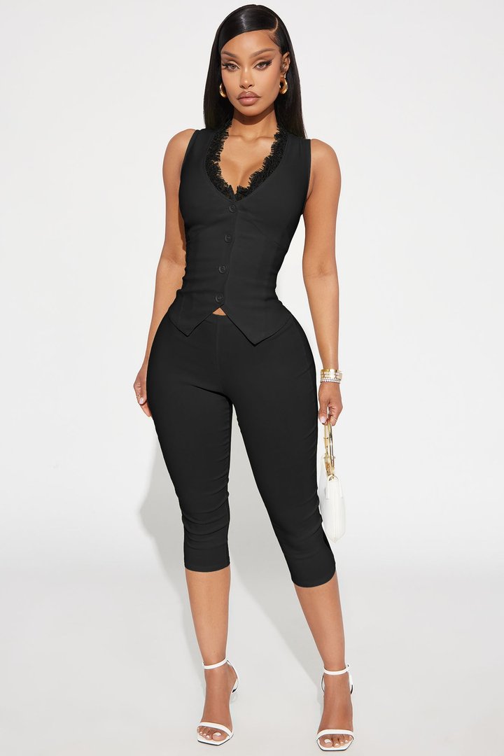 Give Me Everything Capri Jumpsuit - Black
