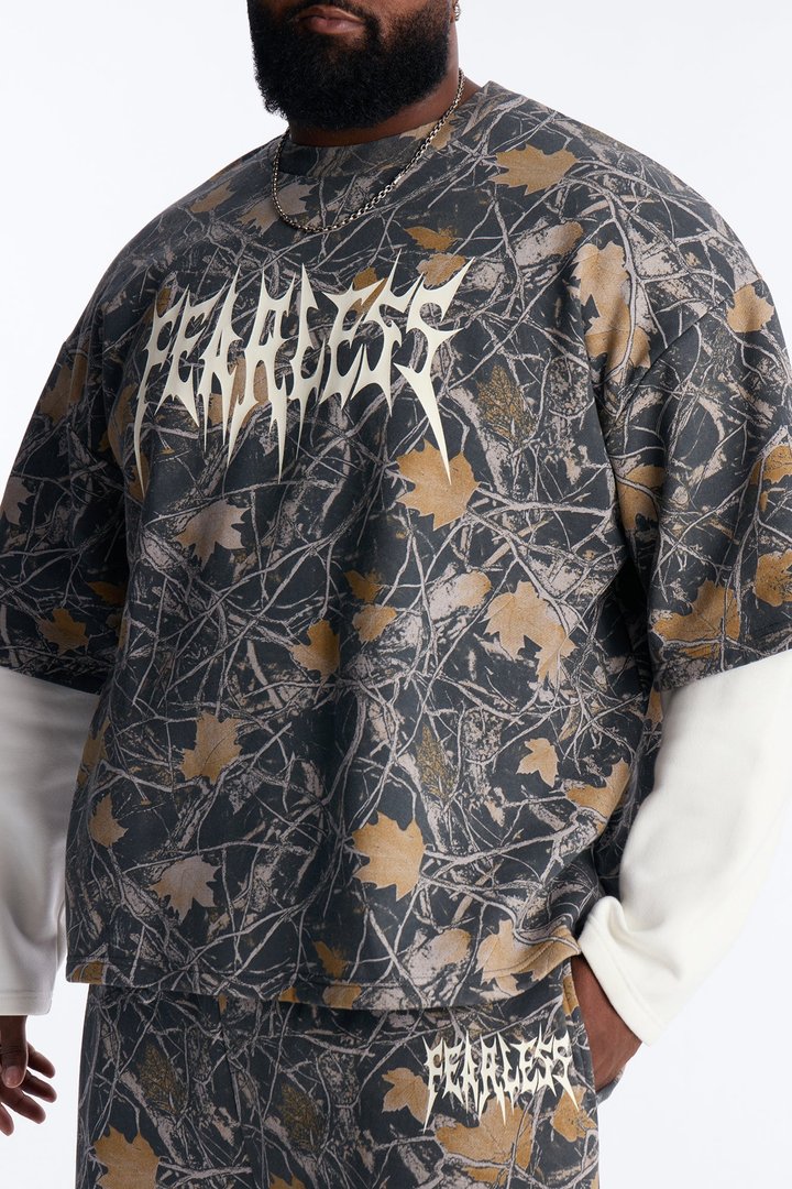Fearless Camo Twofer Sweatshirt - Camouflage