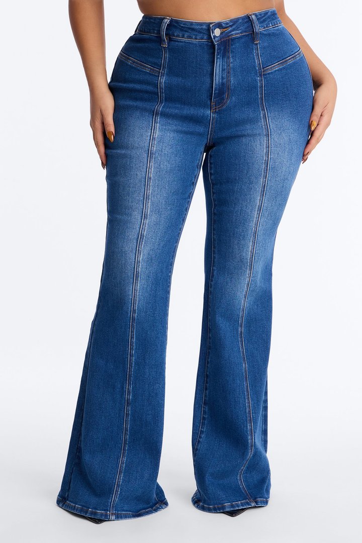 Love Hurts Stretch Flare Jeans - Dark Wash