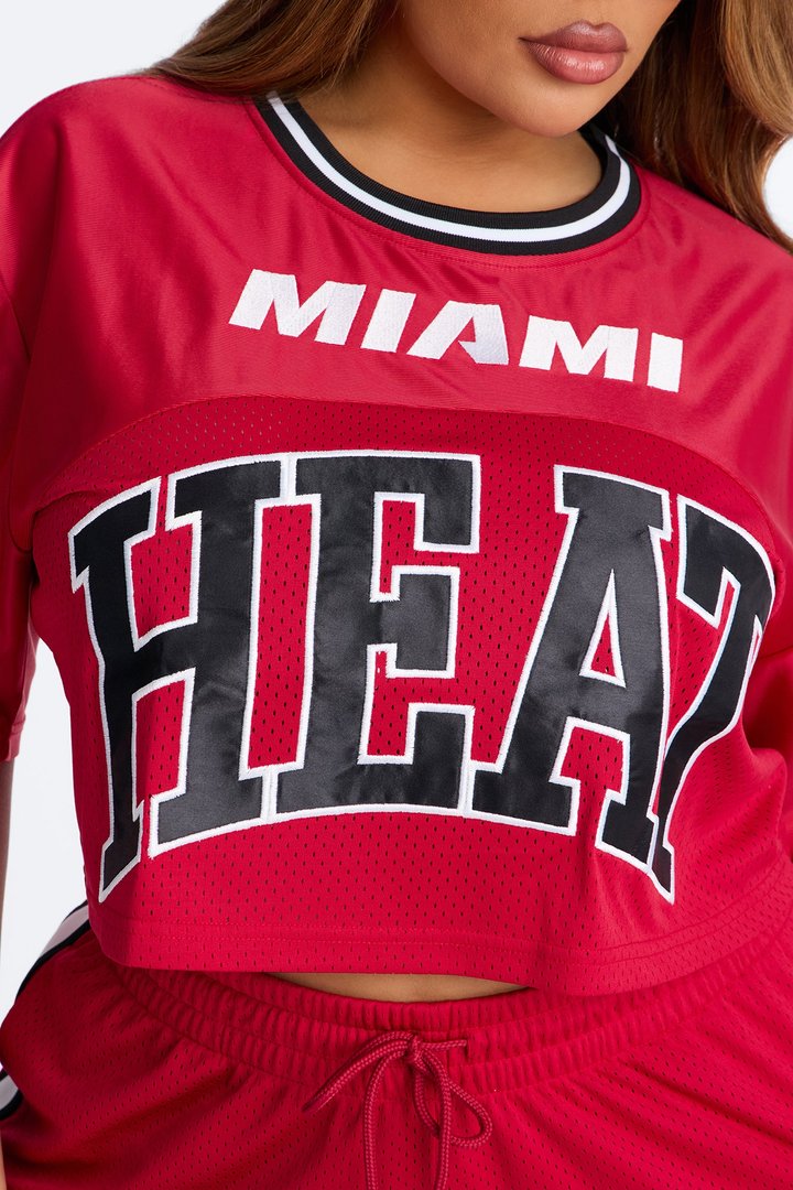 NBA Miami Heat Cropped Tee - Red