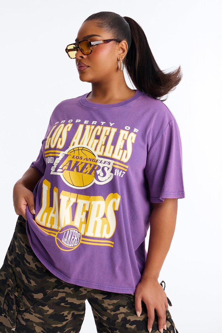 NBA LA Lakers Washed Oversized Tee - Purple