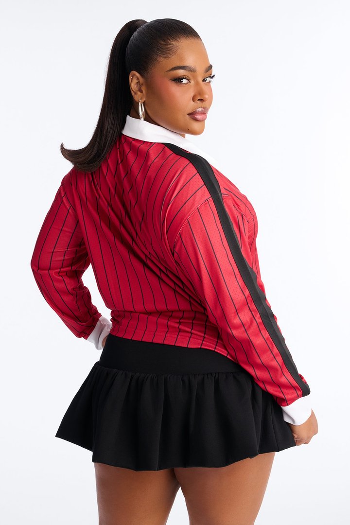 NBA Miami Heat Pinstripe Long Sleeve Top - Red