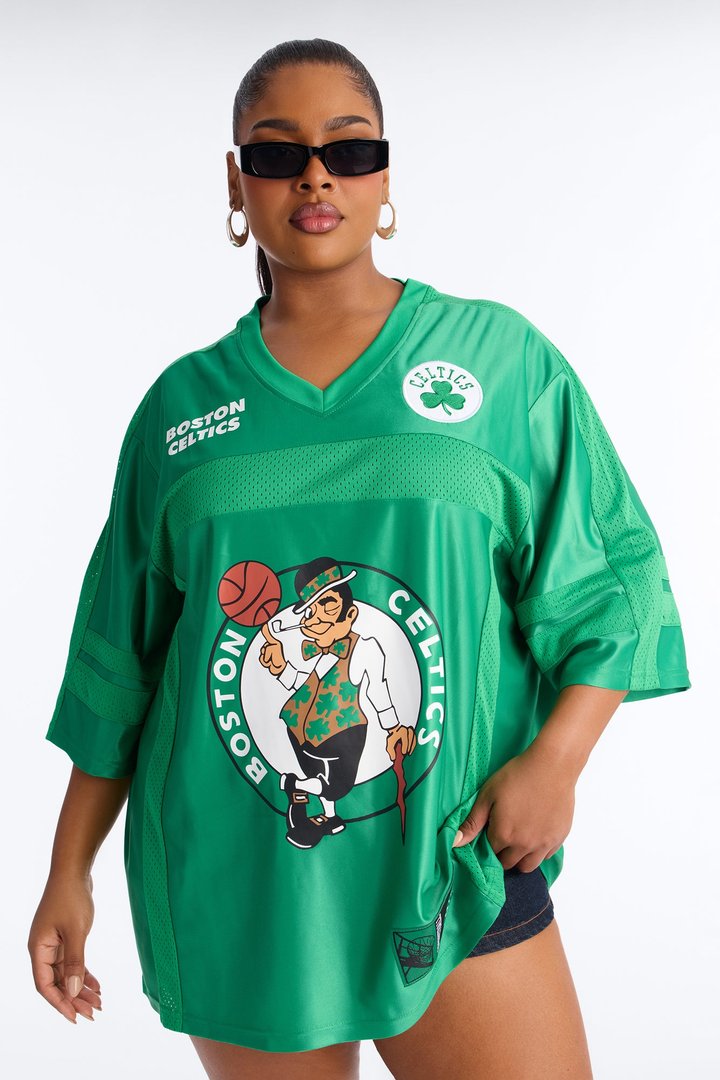 NBA Celtics Oversized Mesh Tee - Kelly Green