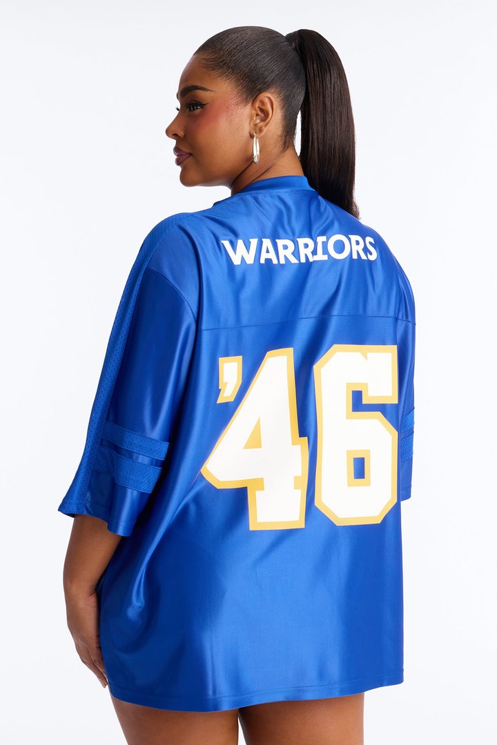 NBA Warriors Oversized Mesh Tee - Royal