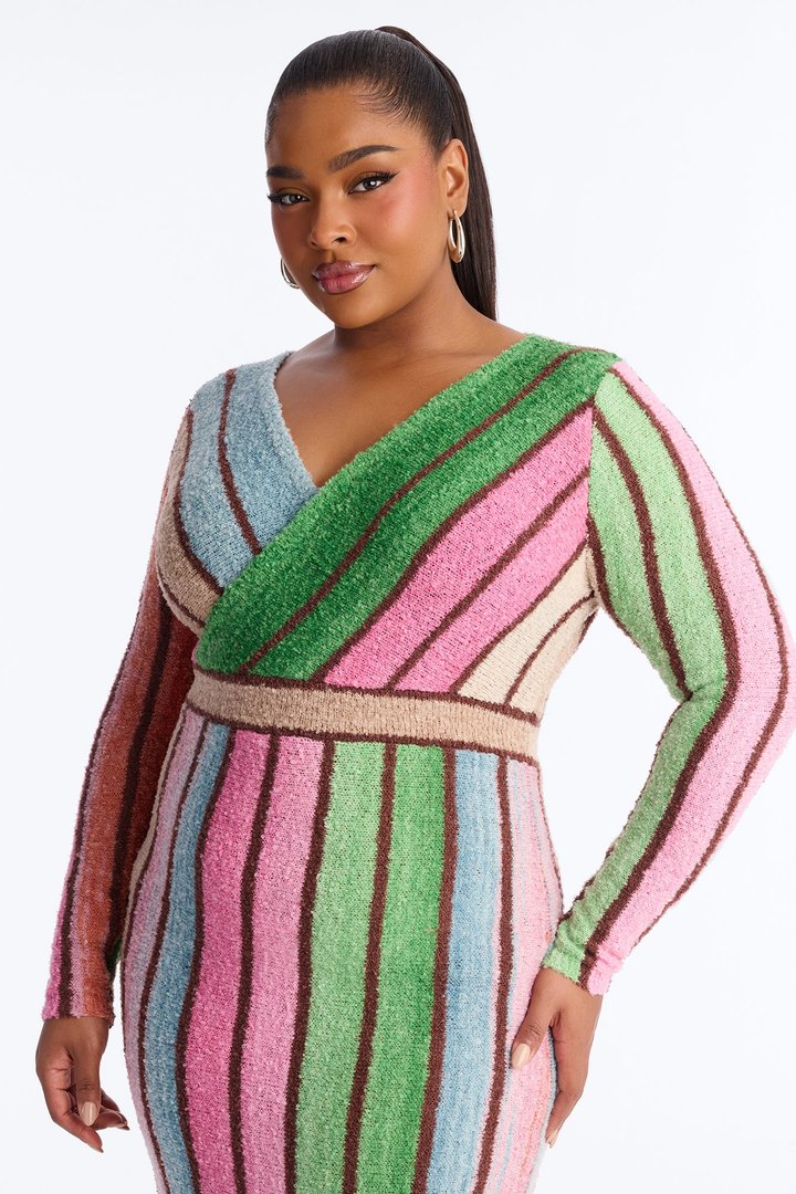Keepin Cozy Sweater Maxi Dress - Multi Color