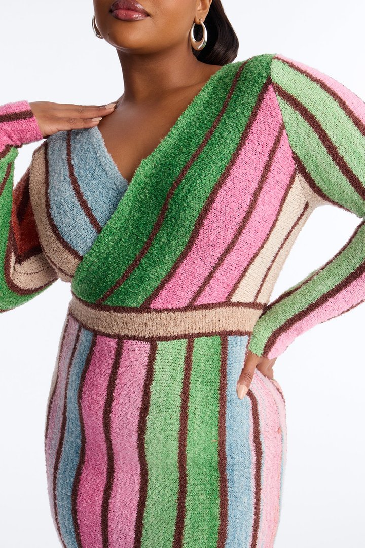 Keepin Cozy Sweater Maxi Dress - Multi Color