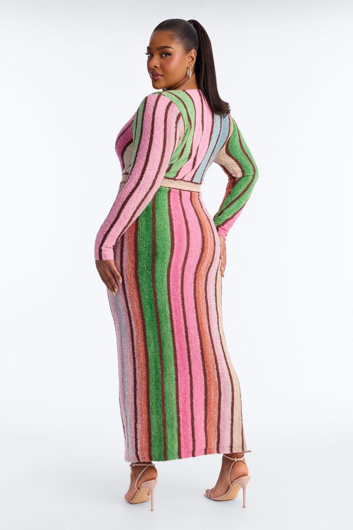 Keepin Cozy Sweater Maxi Dress - Multi Color