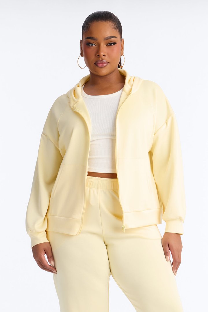 Sophia Scuba Zip Up Jogger Set - Yellow