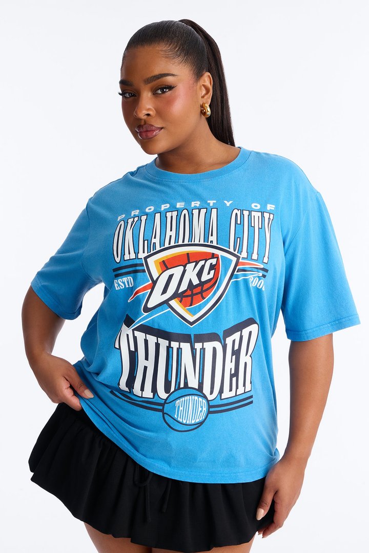 NBA OKC Thunder Washed Oversized Tee - Blue
