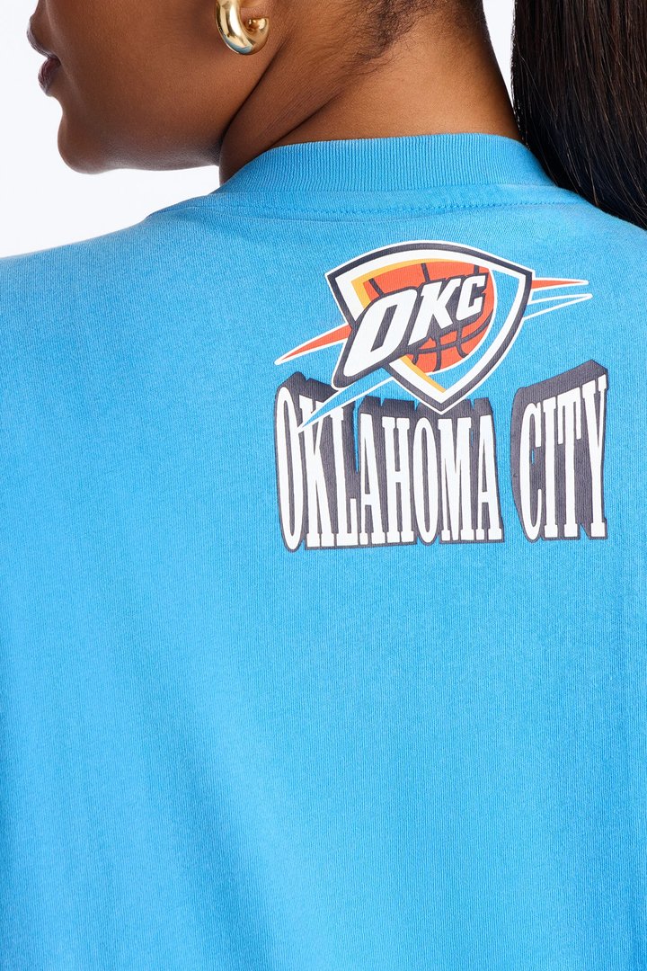 NBA OKC Thunder Washed Oversized Tee - Blue