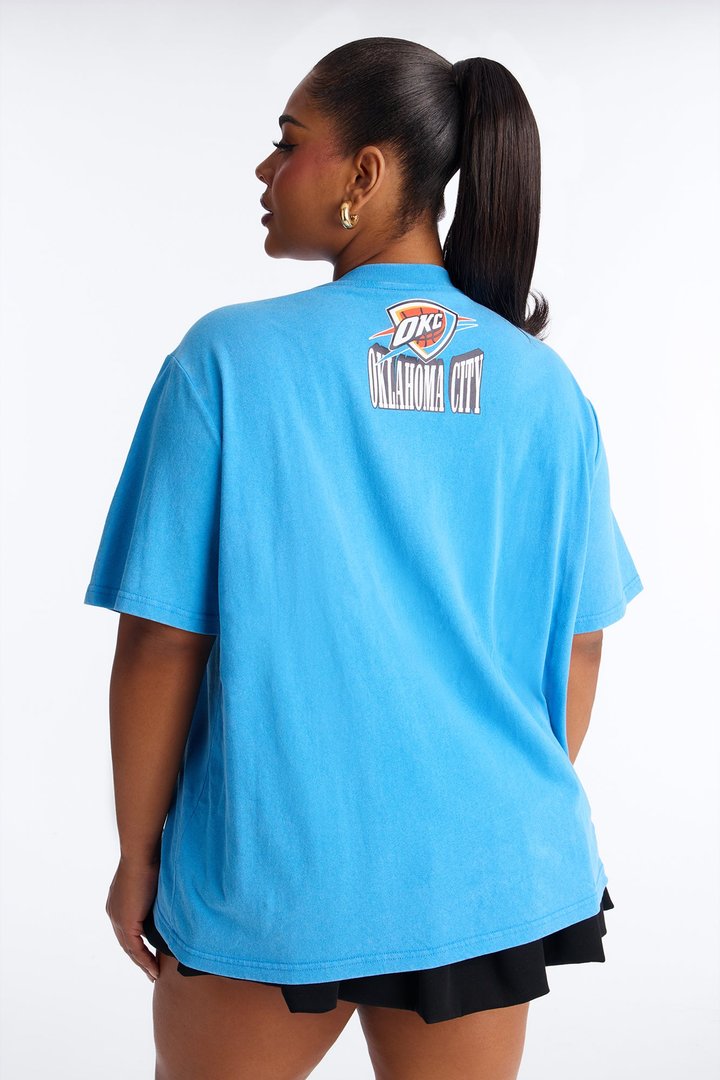 NBA OKC Thunder Washed Oversized Tee - Blue
