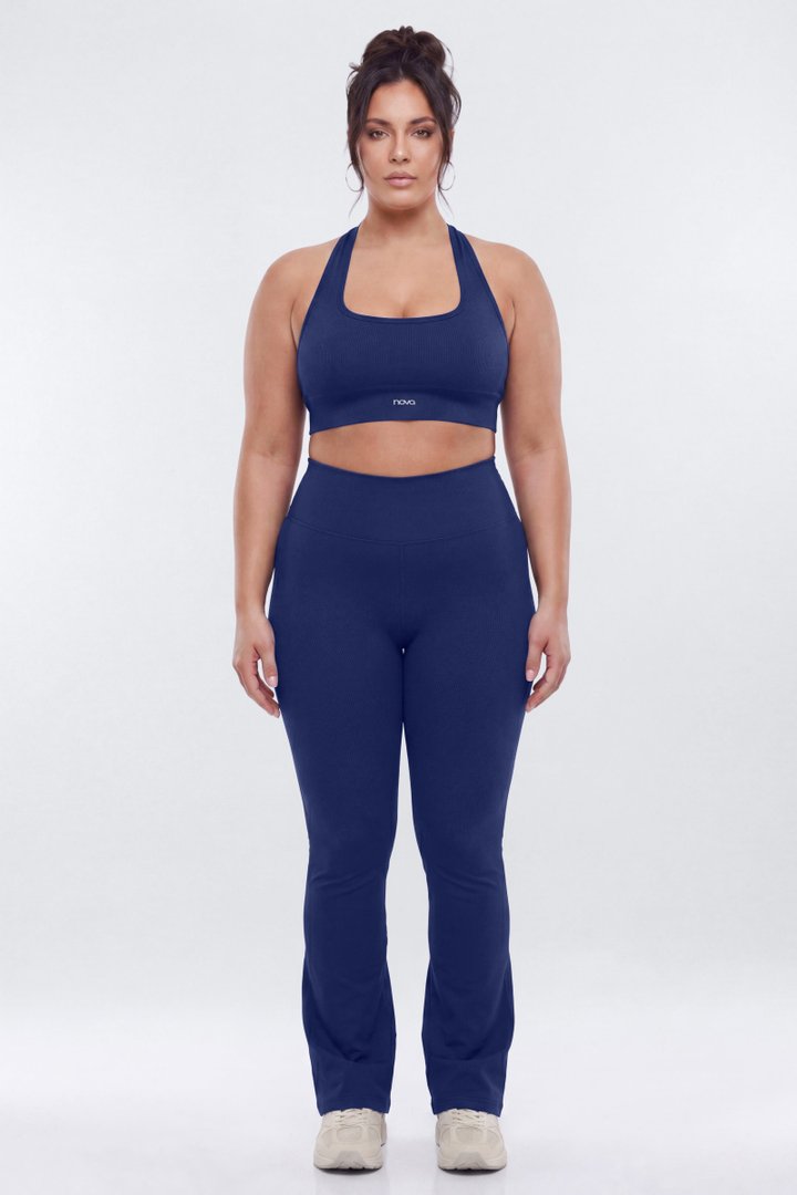 SeamlessLift™ Halter Sports Bra - Navy