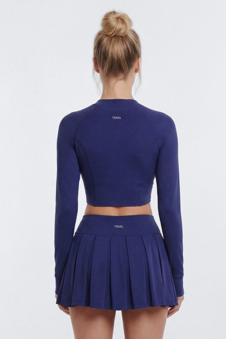 ProStretch™ Zip Up Crop Sports Jacket - Navy