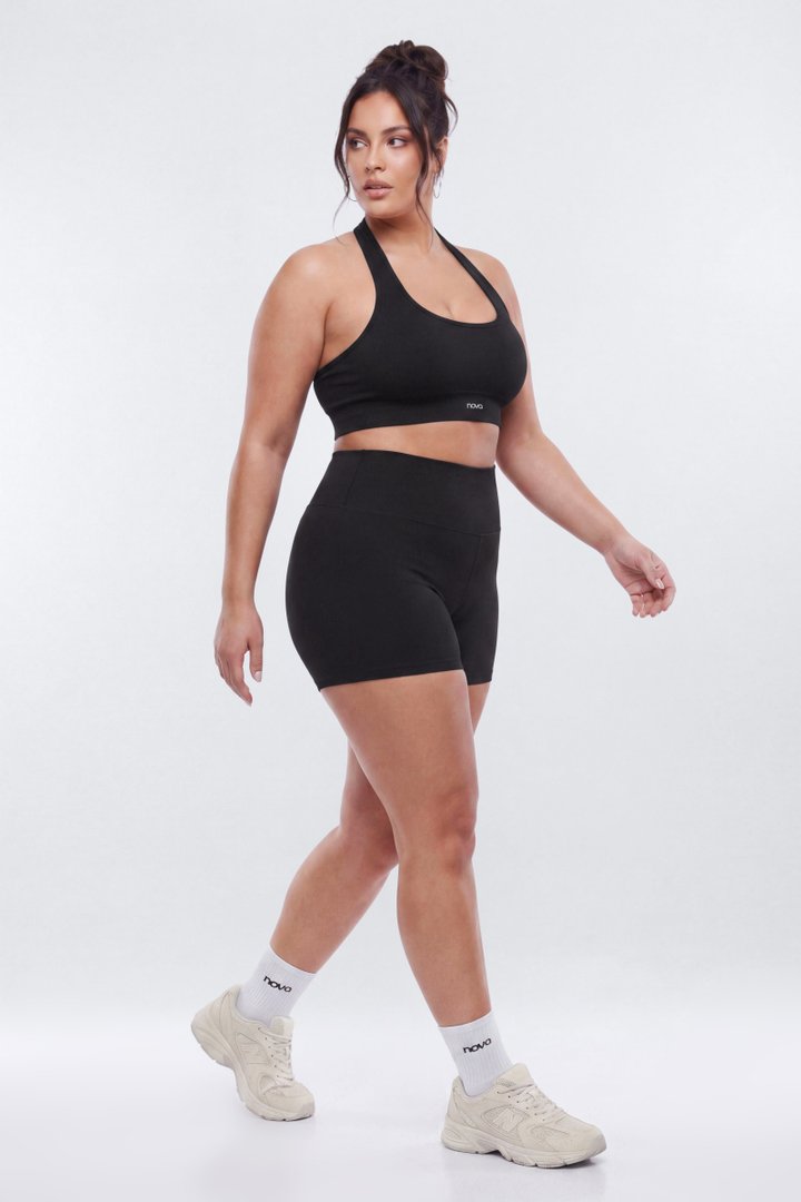 SeamlessLift™ Halter Sports Bra - Black