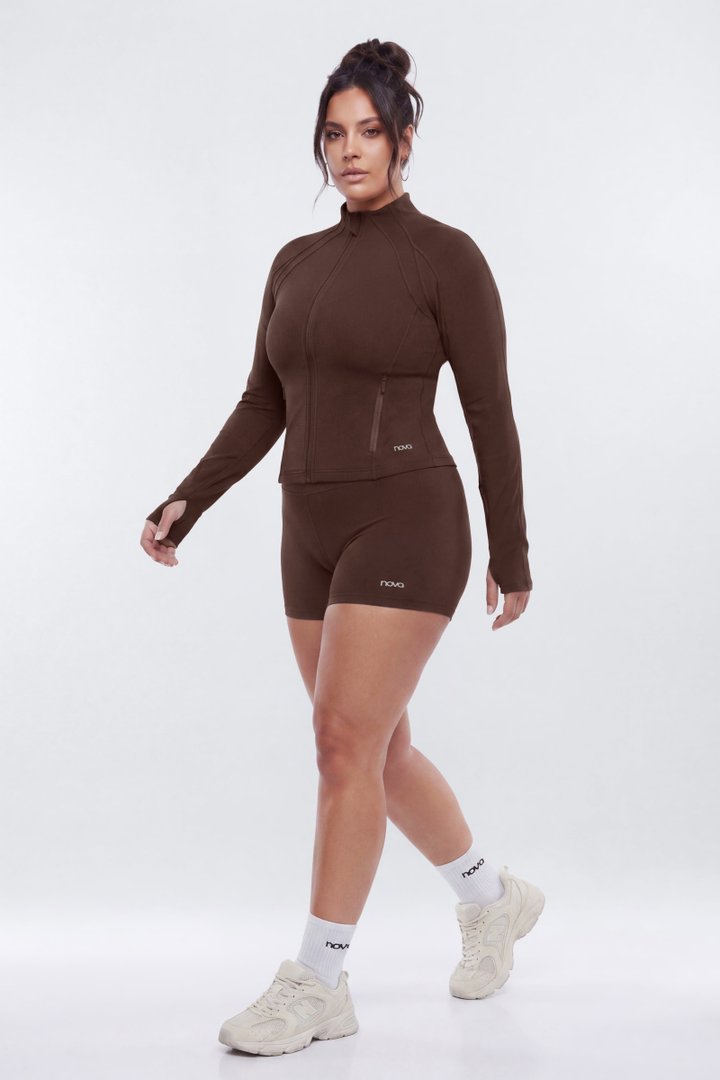 ProStretch™ Front Zip Sports Jacket - Brown