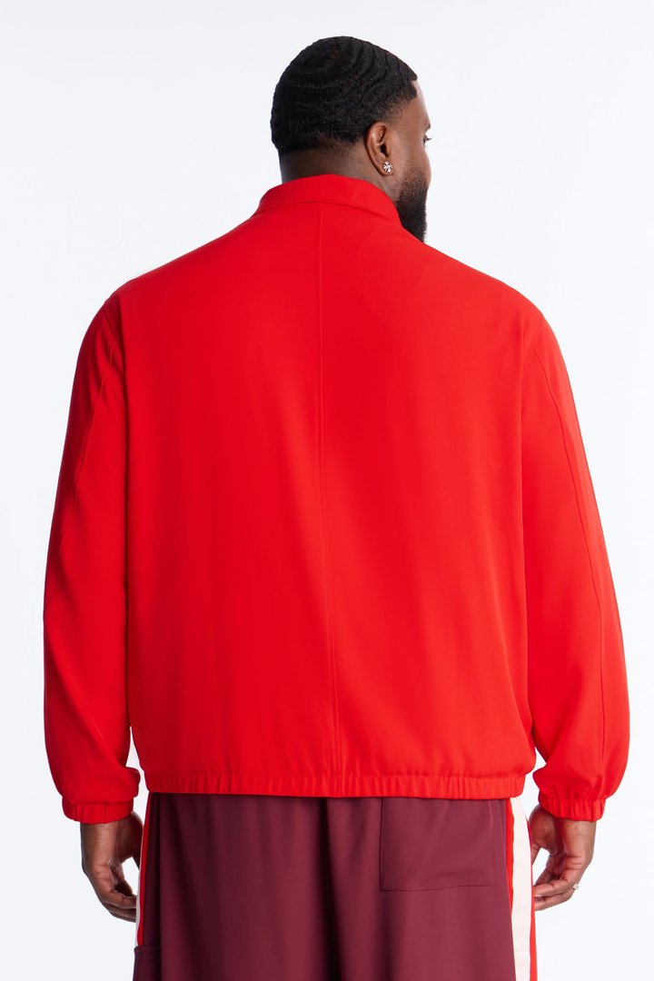 Relaxed Manchester Colorblock Coach Jacket - Red