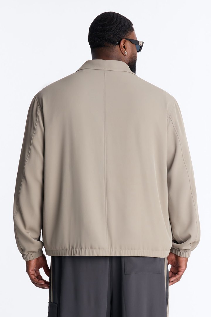 Relaxed Manchester Colorblock Coach Jacket - Taupe