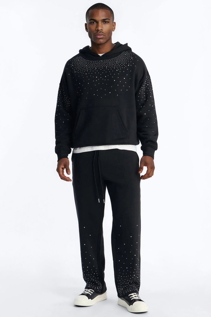 Dime Rhinestone Pearl Sweatpants - Black