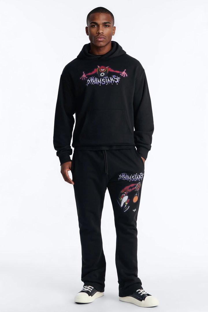 Space Jam Monstars Dunk Rhinestone Hoodie - Black