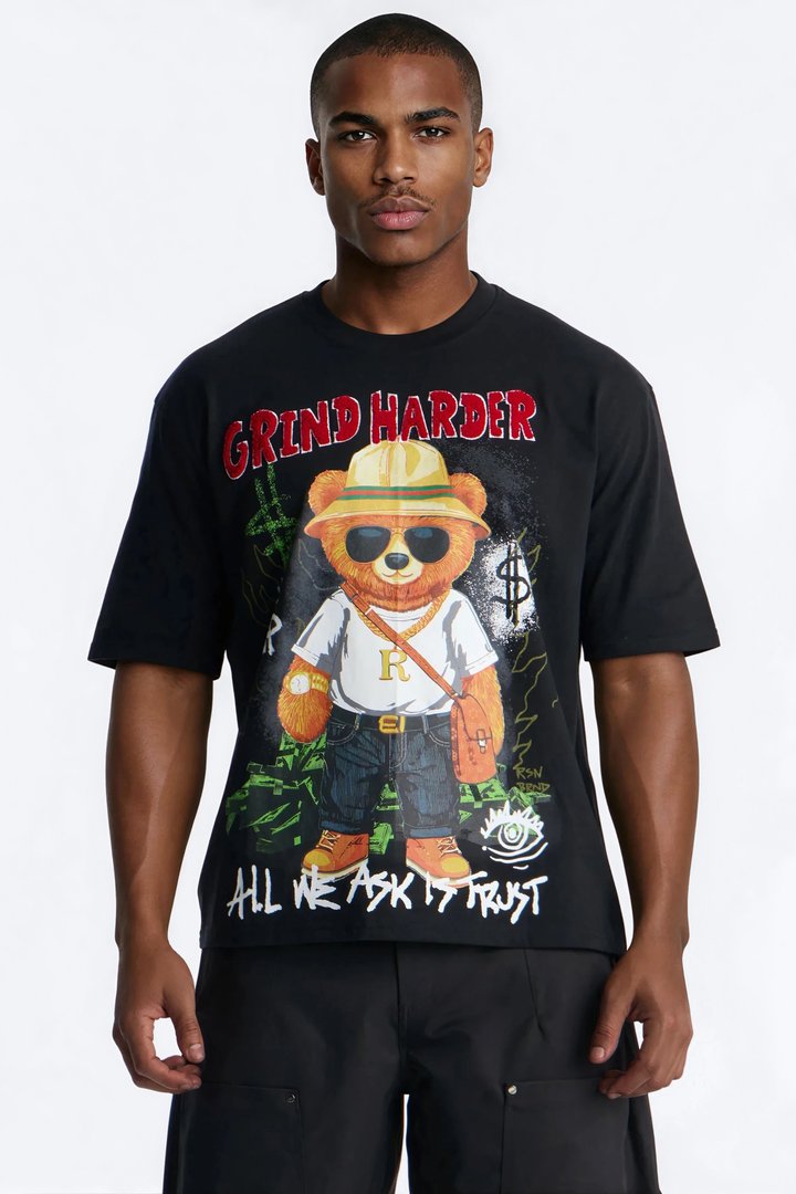 Money Grind Harder Short Sleeve Tee - Black