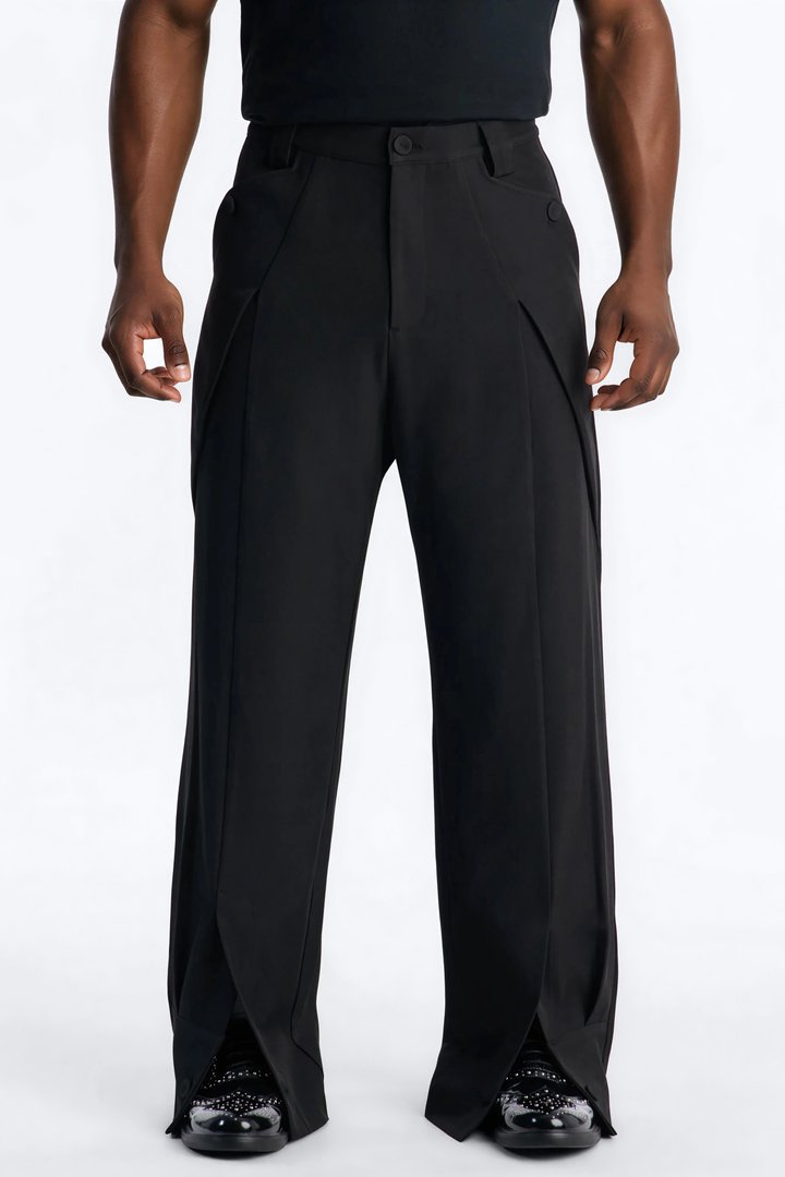 Baggy Malibu Deconstructed Tailored Trouser - Black
