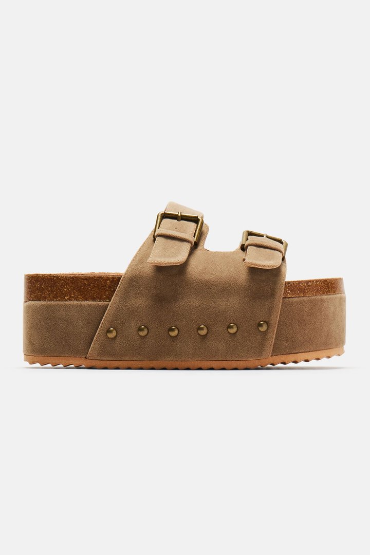 I Swear It's True Flatform Sandals - Nude