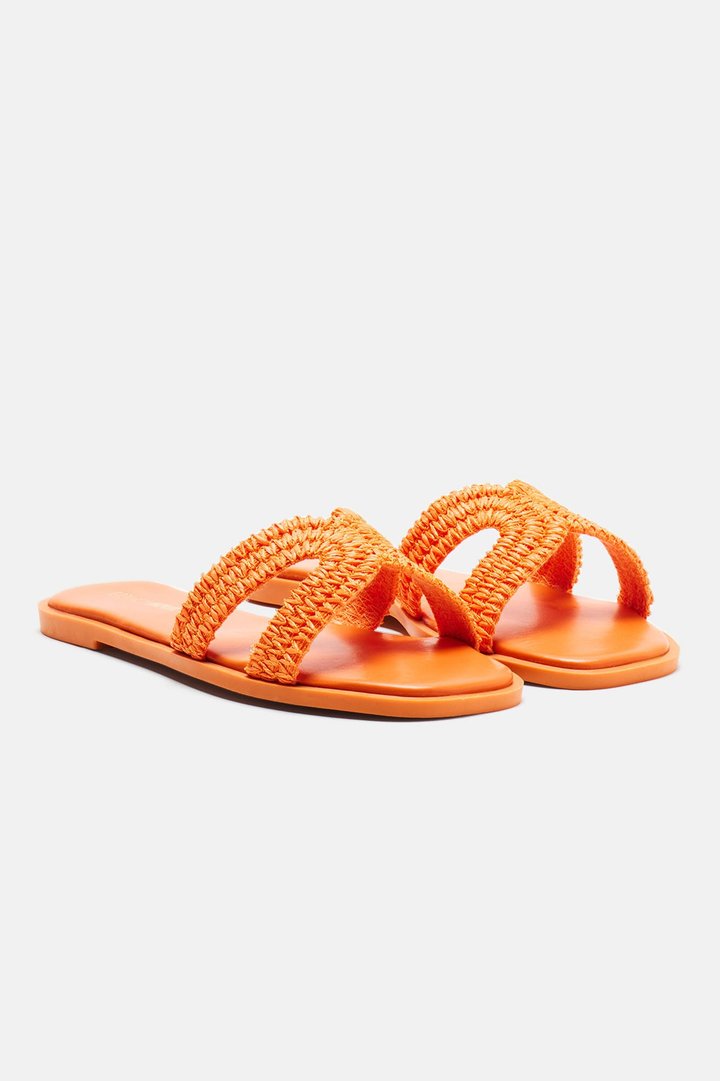 Poolside Babe Flat Sandals - Orange