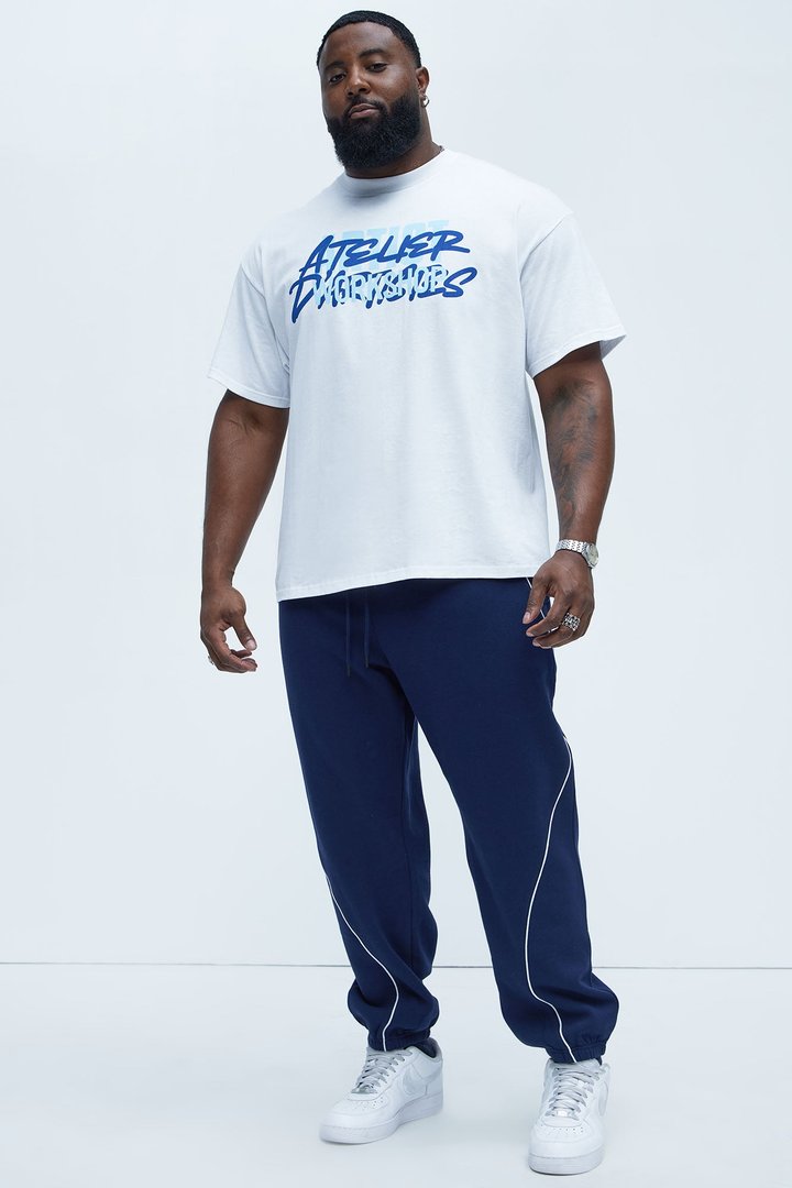 Tayson Piping Relaxed Jogger - Navy