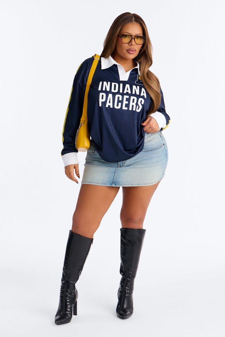 NBA Indiana Pacers Pinstripe Long Sleeve Top - Navy