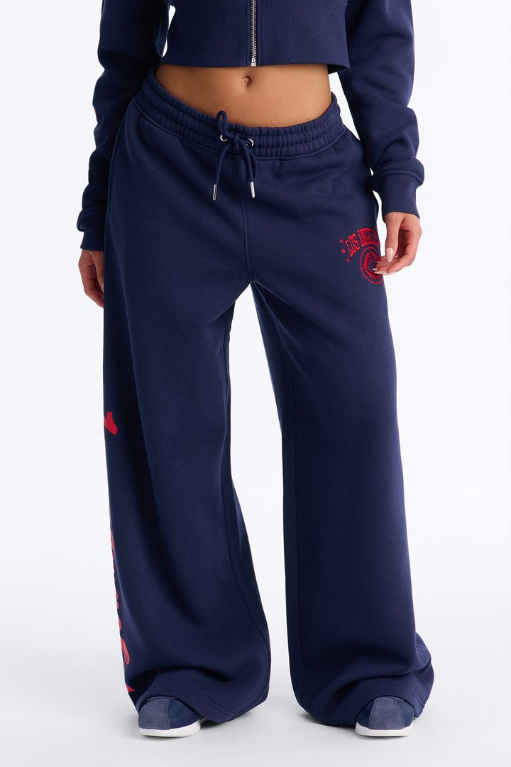 NBA LA Clippers Fleece Wide Leg Pants - Navy