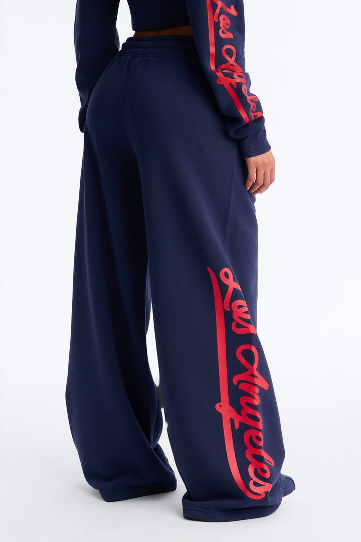 NBA LA Clippers Fleece Wide Leg Pants - Navy