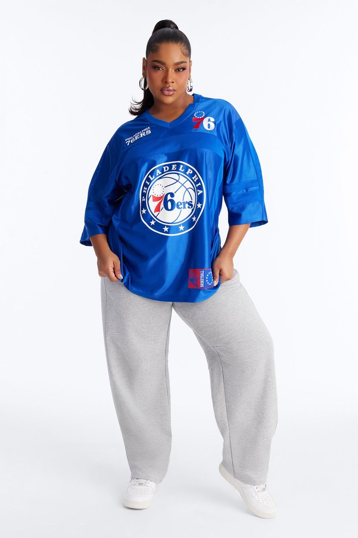 NBA 76'ers Oversized Mesh Tee - Royal