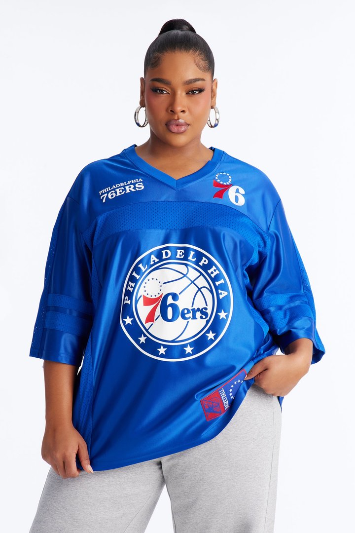 NBA 76'ers Oversized Mesh Tee - Royal