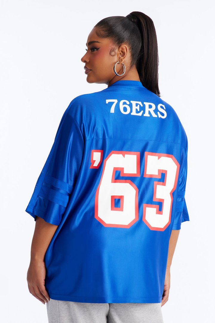 NBA 76'ers Oversized Mesh Tee - Royal