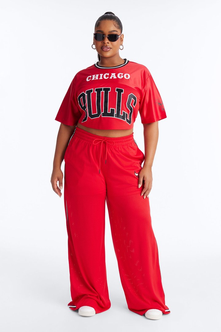 NBA Chicago Bulls Cropped Tee - Red