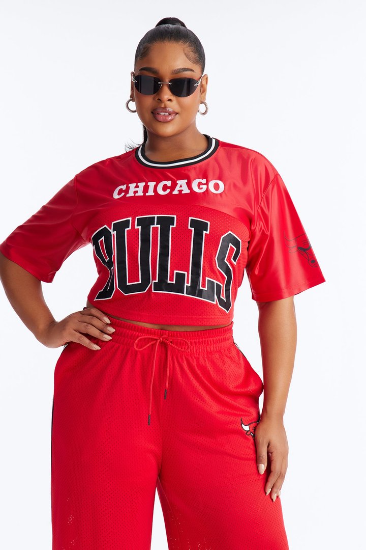 NBA Chicago Bulls Cropped Tee - Red