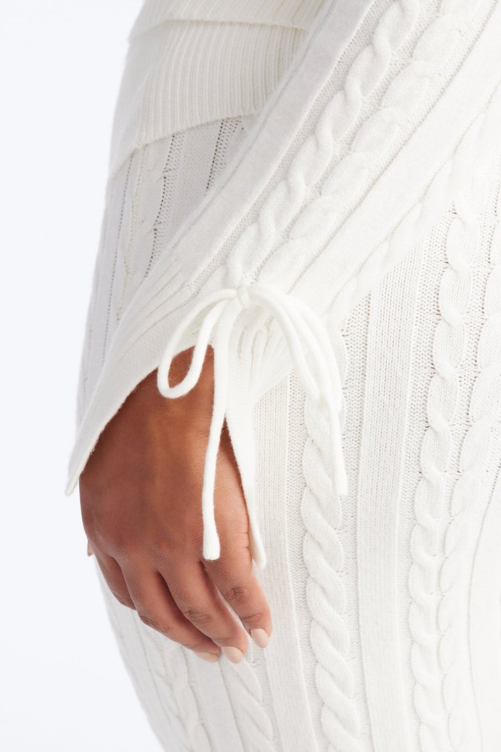 Mikayla Off Shoulder Sweater Pant Set - Cream
