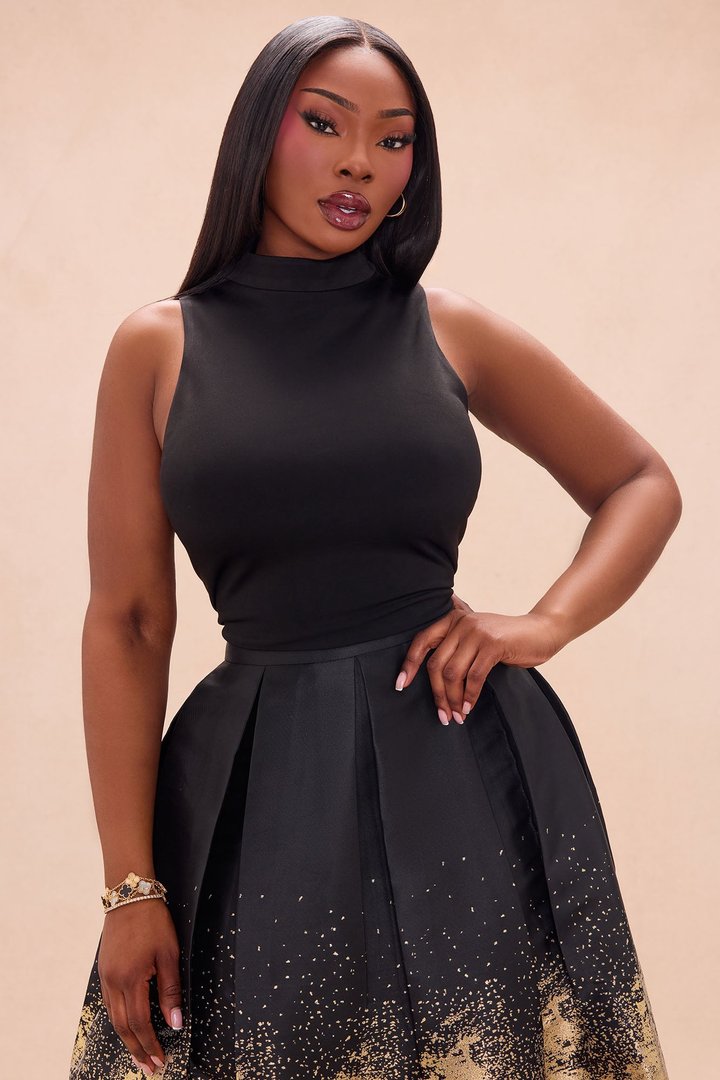 Esparza Metallic Skirt Set - Gold/combo