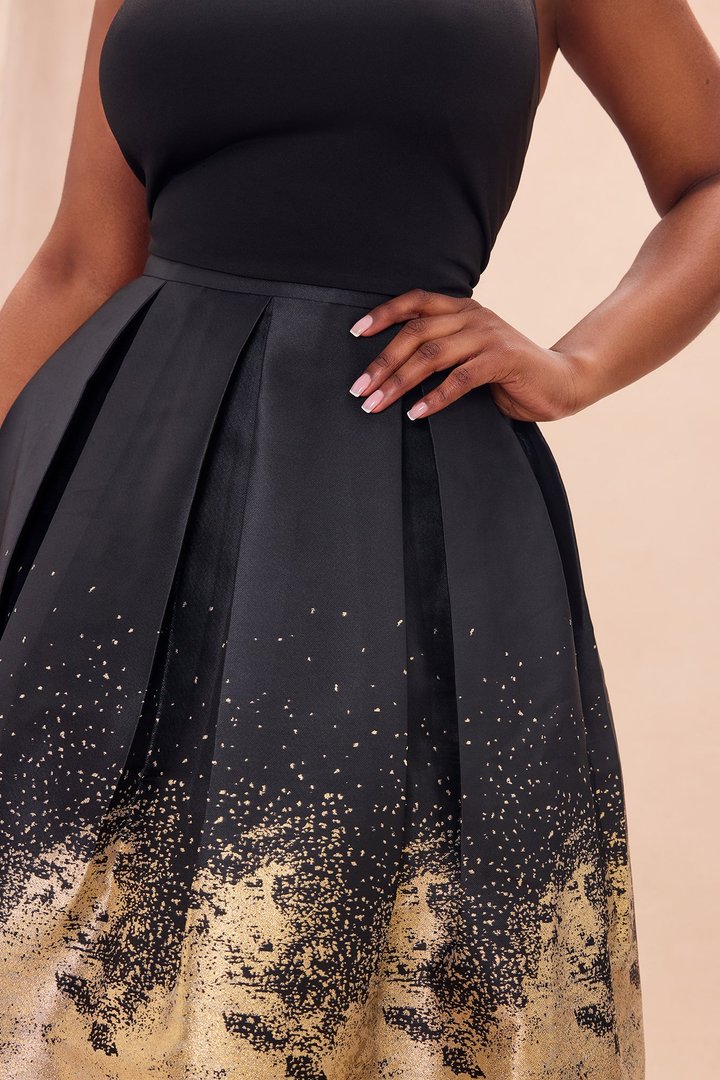 Esparza Metallic Skirt Set - Gold/combo