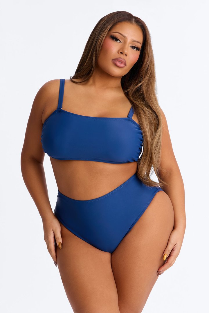 Maui Mix And Match Bandeau Bikini Top - Heather Navy