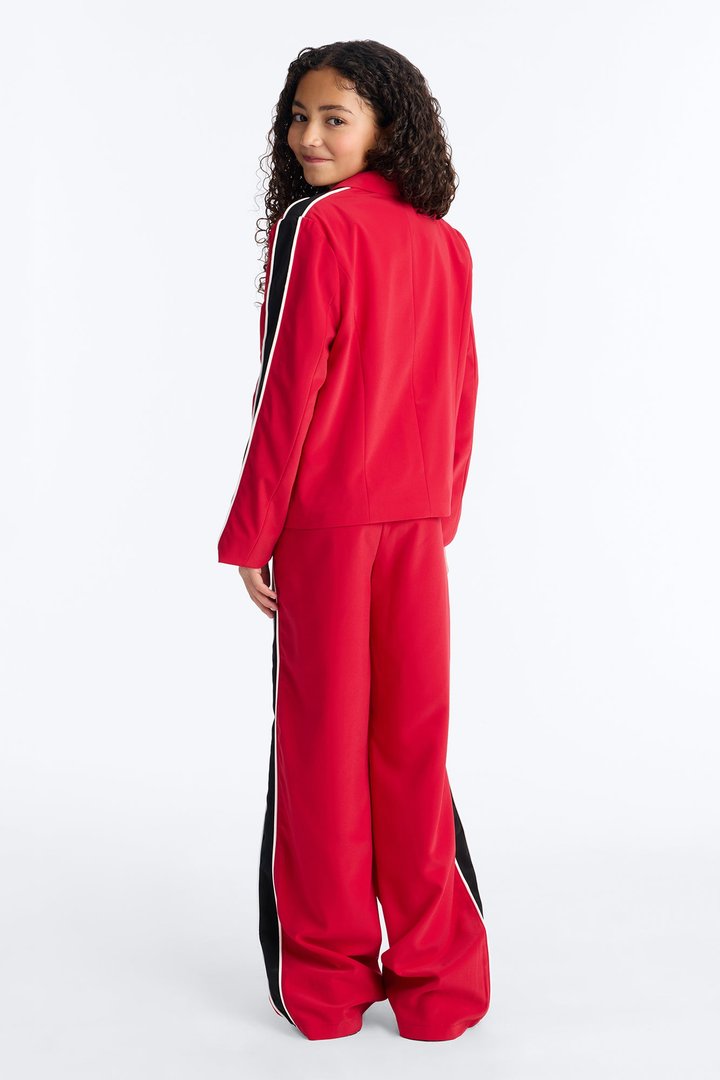 Mini Always Focused Blazer Pant Set - Red