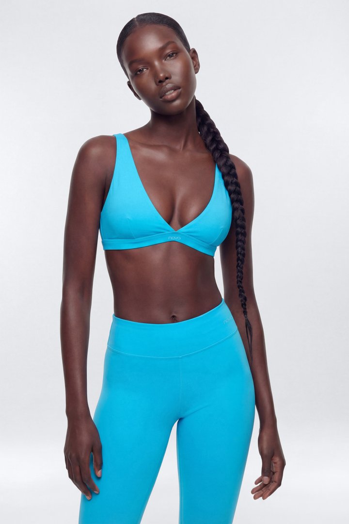 ButterSoft Low V Neck Sports Bra - Blue
