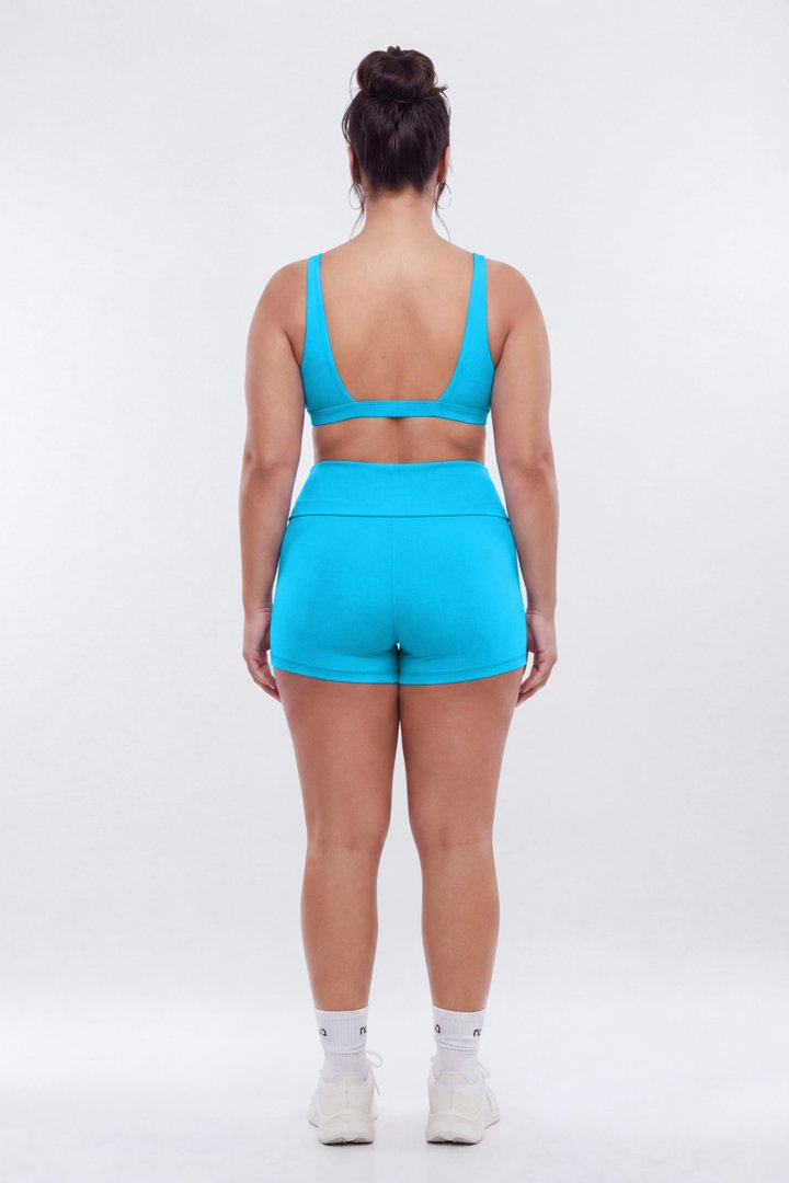 ButterSoft 3″ Foldover Biker Short - Blue